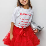 Beyaz  Dondurma Baskılı Çocuk Tişört