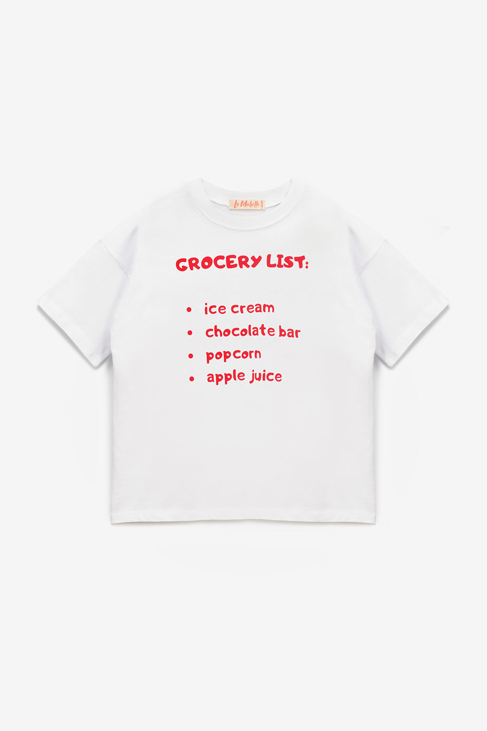 Beyaz  Dondurma Baskılı Çocuk Tişört