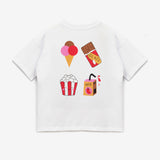 Beyaz  Dondurma Baskılı Çocuk Tişört