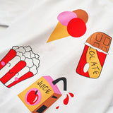 Beyaz  Dondurma Baskılı Çocuk Tişört