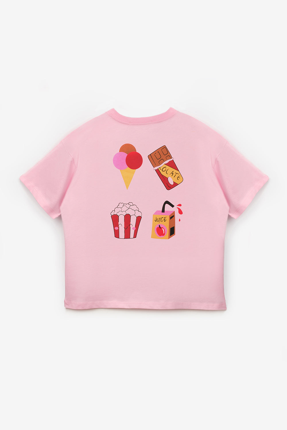 Pembe  Dondurma Baskılı Çocuk Tişört