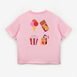 Pembe  Dondurma Baskılı Çocuk Tişört