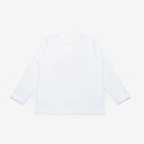 Beyaz Ay Yıldız Baskılı Uzun Kollu Çocuk Tişört