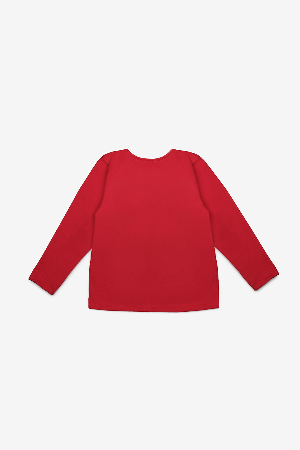 Kırmızı Ay Yıldız Baskılı Uzun Kollu Çocuk Tişört