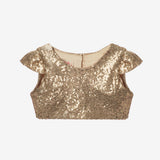 Altın Pullu Kız Çocuk Crop Bluz
