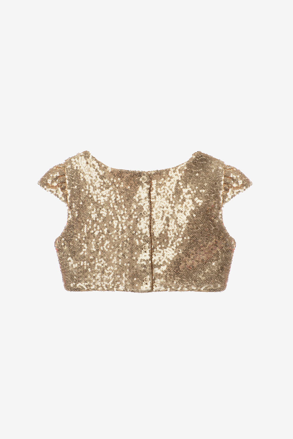 Altın Pullu Kız Çocuk Crop Bluz