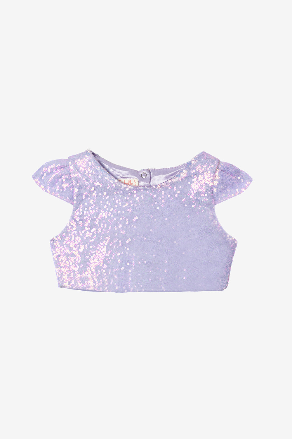 Lila Pullu Kız Çocuk Crop Bluz