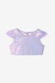 Lila Pullu Kız Çocuk Crop Bluz