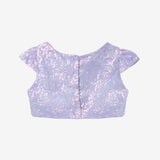 Lila Pullu Kız Çocuk Crop Bluz