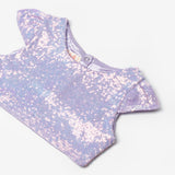 Lila Pullu Kız Çocuk Crop Bluz