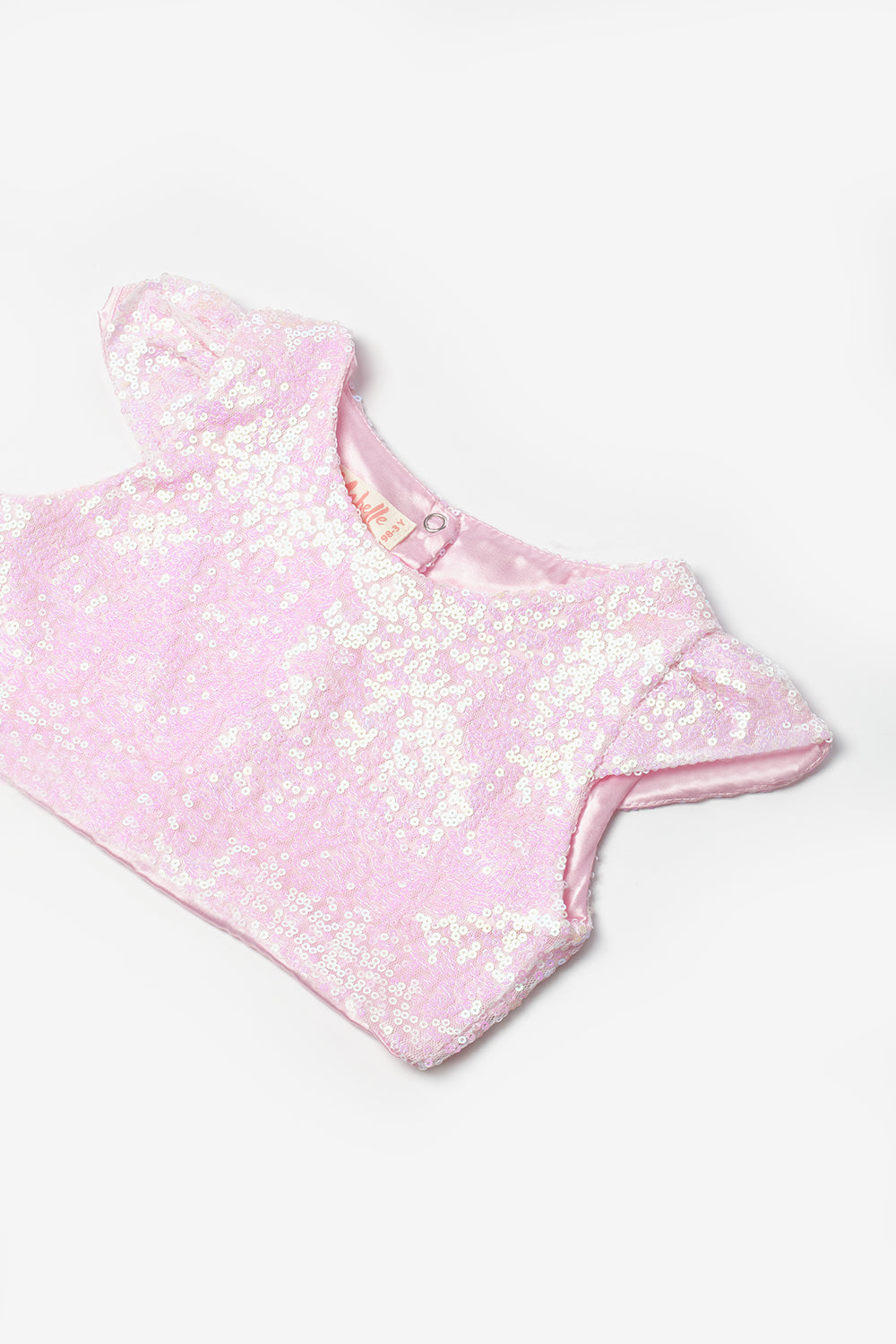 Pembe Pullu Kız Çocuk Crop Bluz