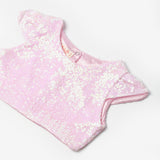 Pembe Pullu Kız Çocuk Crop Bluz