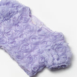 Lila Kısa Kollu Gül Aplike Detaylı Kız Çocuk Crop Bluz - Millie