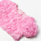 Pembe Kısa Kollu Gül Aplike Detaylı Kız Çocuk Crop Bluz - Millie