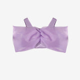 Lila Büyük Fiyonklu Kız Çocuk Crop Bluz - Edith