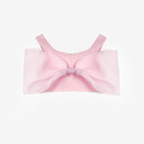 Pembe Büyük Fiyonklu Kız Çocuk Crop Bluz - Edith