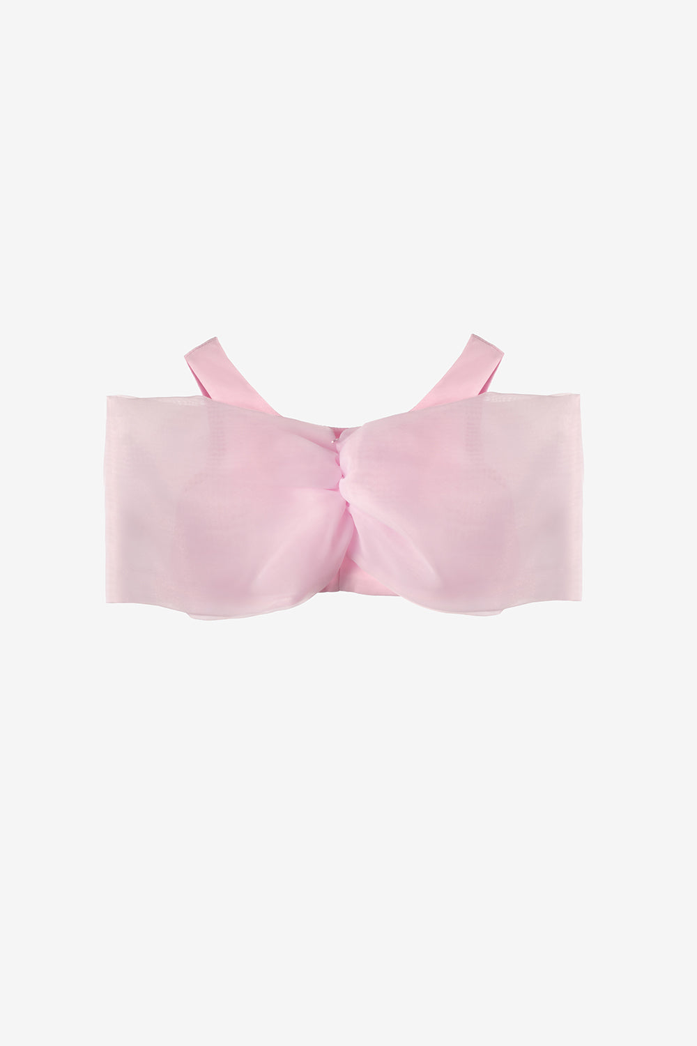 Pembe Büyük Fiyonklu Kız Çocuk Crop Bluz - Edith
