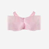 Pembe Büyük Fiyonklu Kız Çocuk Crop Bluz - Edith