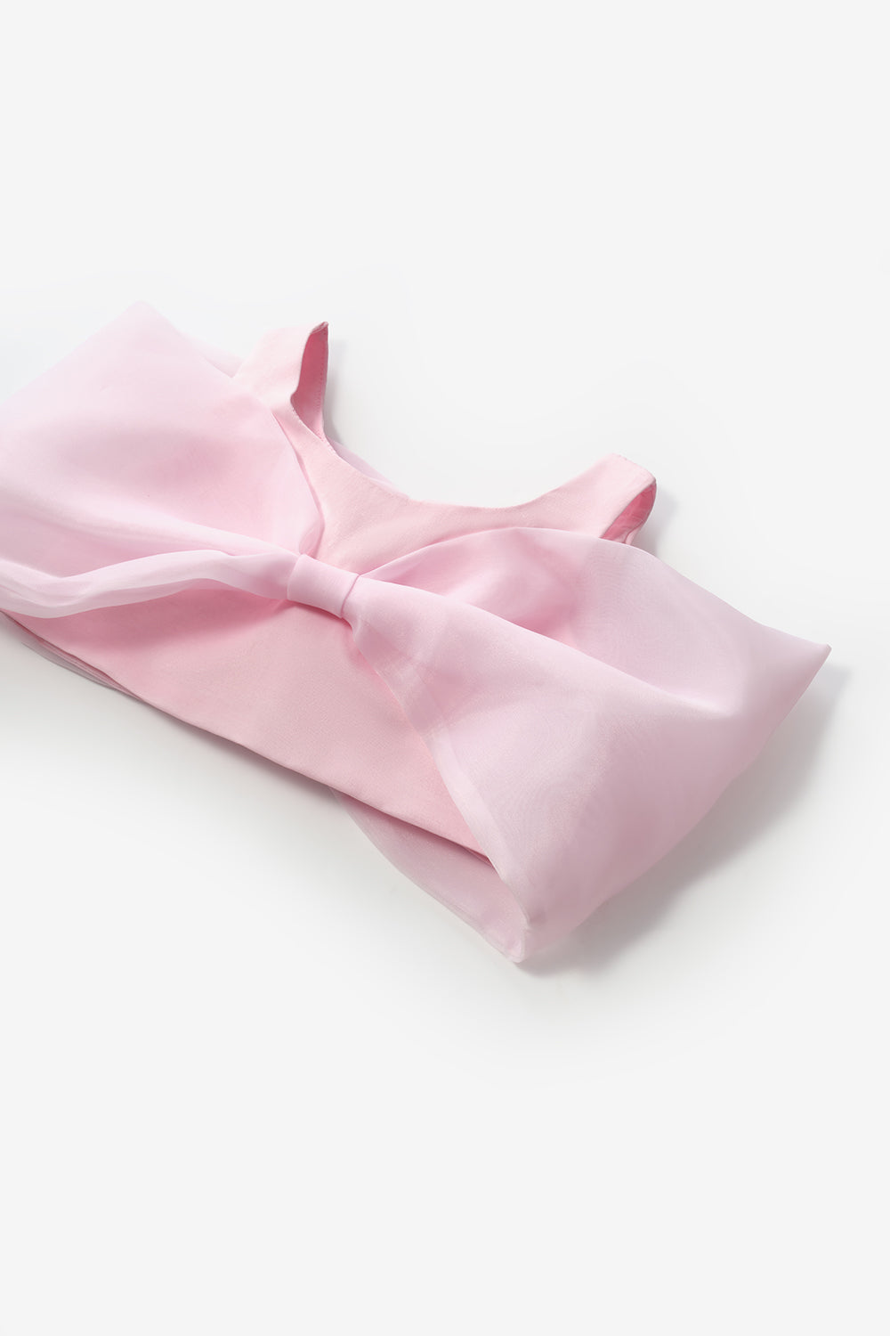 Pembe Büyük Fiyonklu Kız Çocuk Crop Bluz - Edith