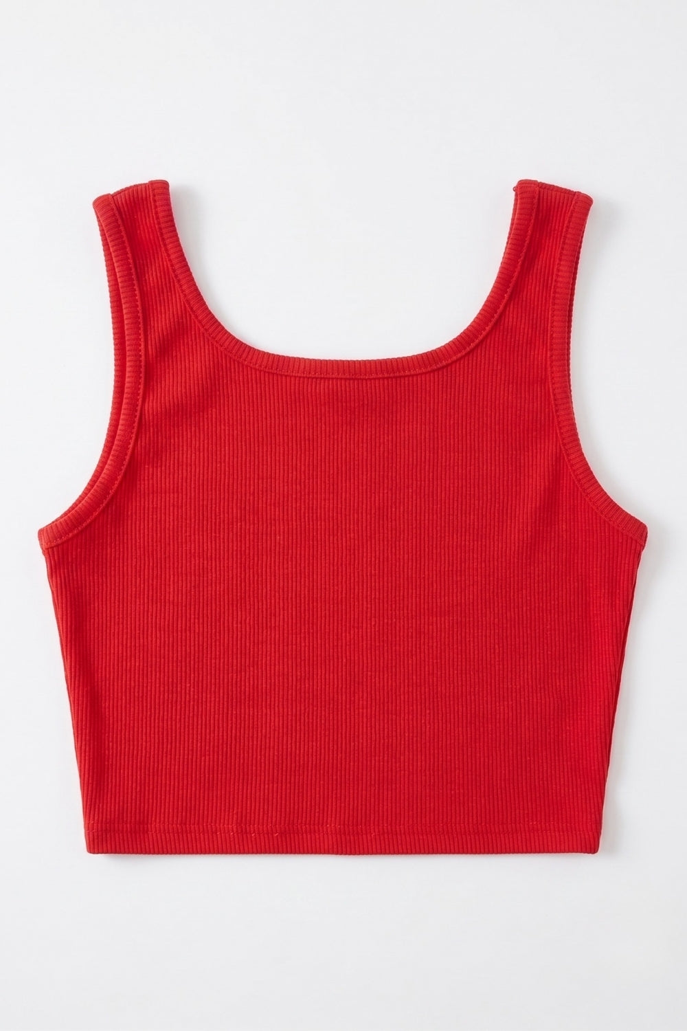 Kırmızı  Yıldız Nakışlı Fitilli Askılı Kız Çocuk Crop Bluz - Cindy