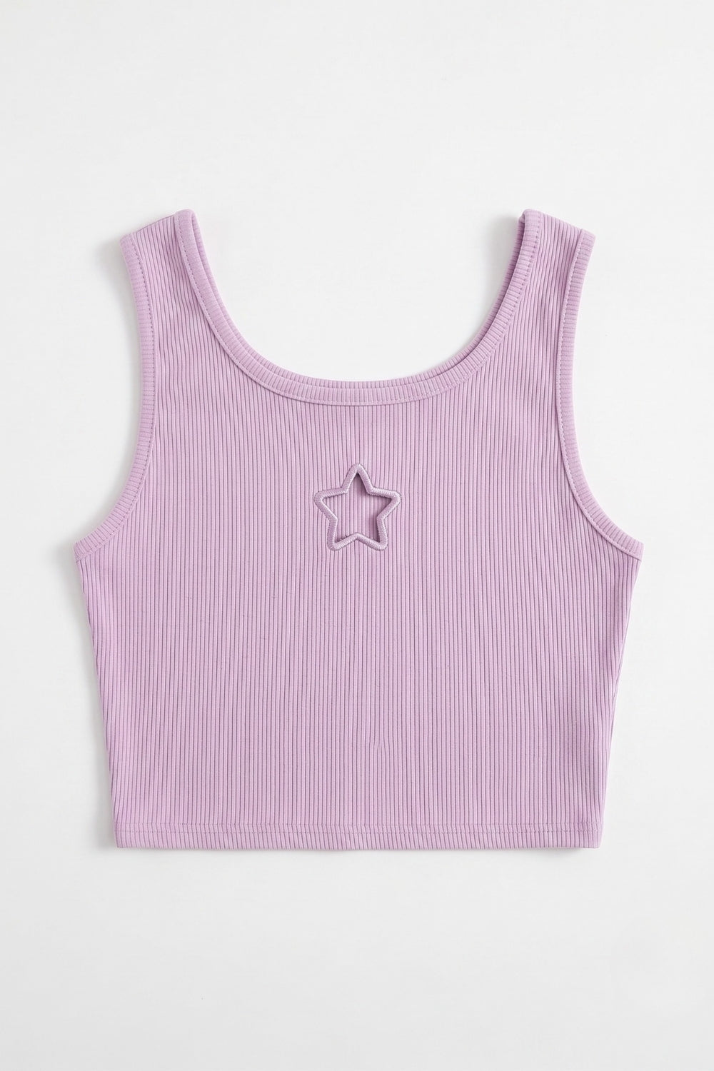 Lila  Yıldız Nakışlı Fitilli Askılı Kız Çocuk Crop Bluz - Cindy