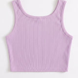 Lila  Yıldız Nakışlı Fitilli Askılı Kız Çocuk Crop Bluz - Cindy