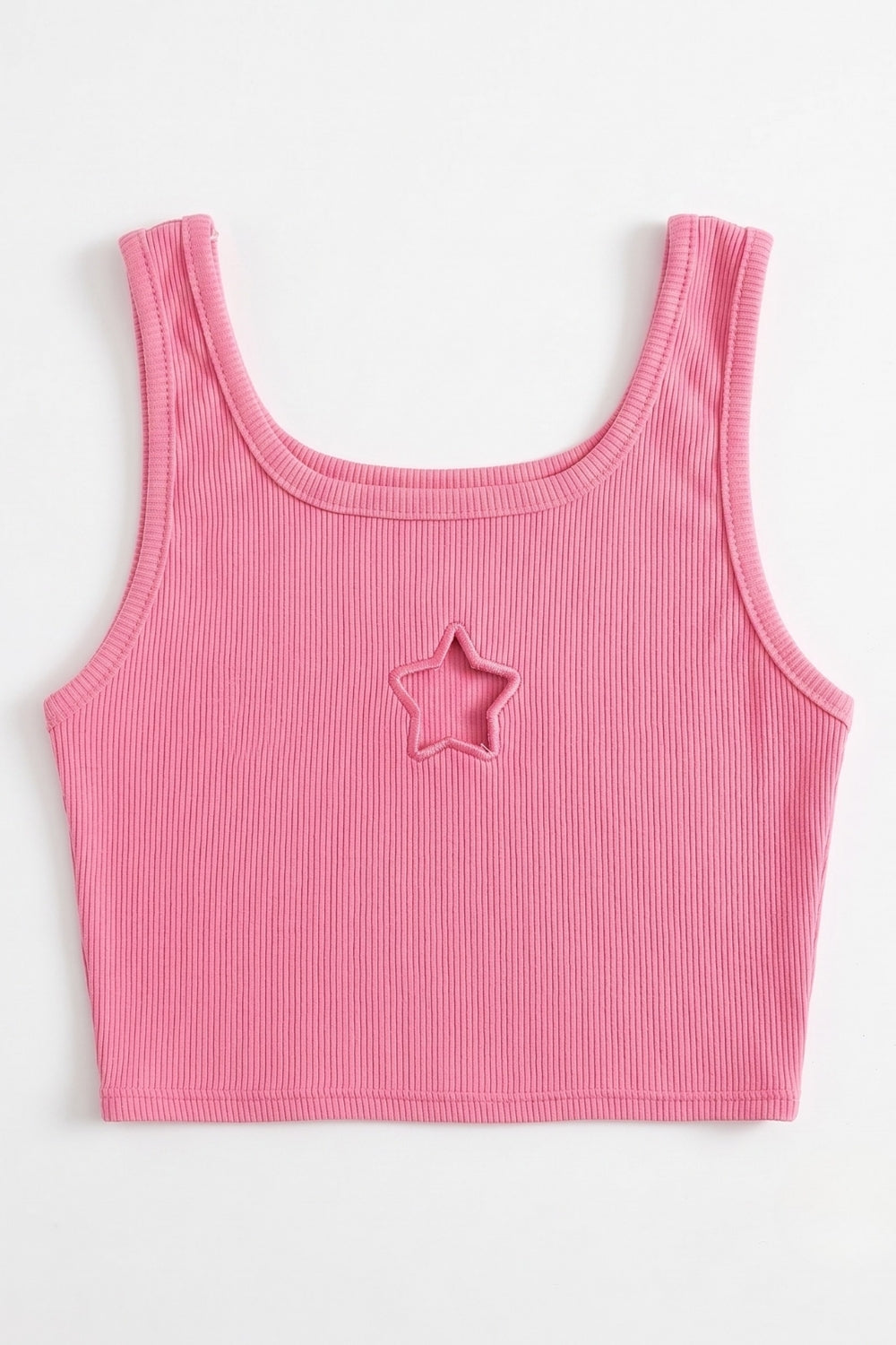 Pembe  Yıldız Nakışlı Fitilli Askılı Kız Çocuk Crop Bluz - Cindy