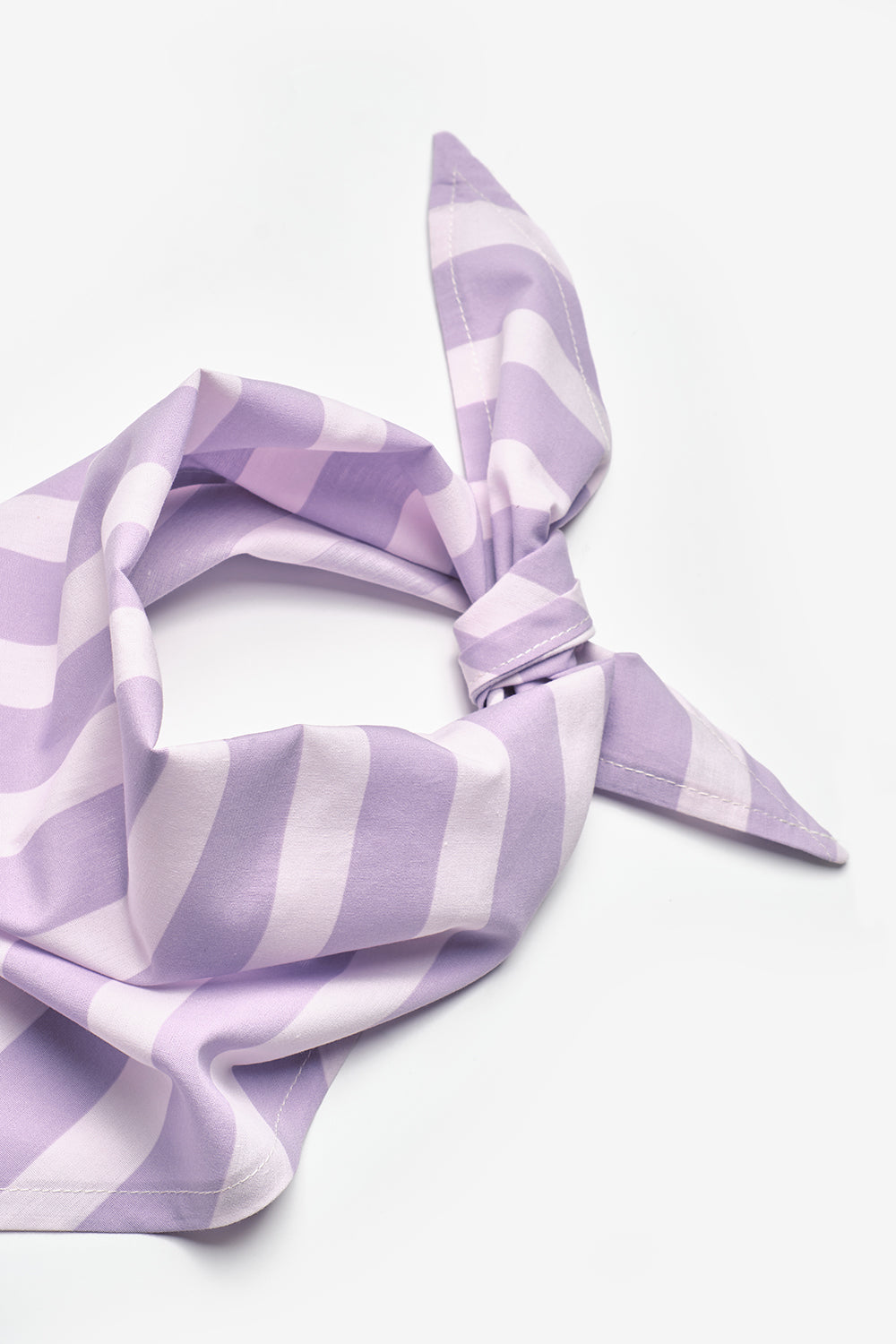 Lila  Çizgi Desenli Çocuk Üçgen Fular