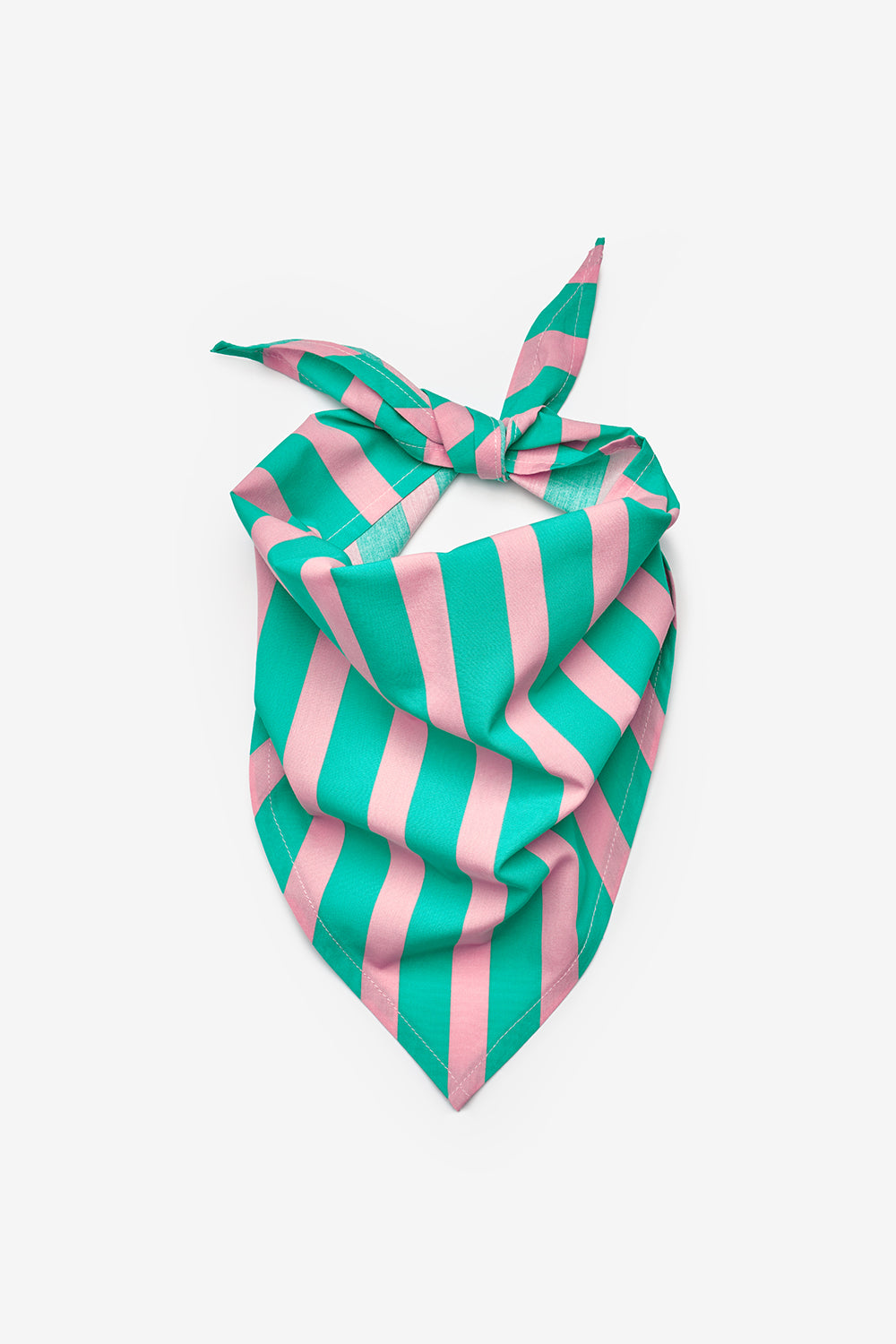 Mint  Çizgi Desenli Çocuk Üçgen Fular