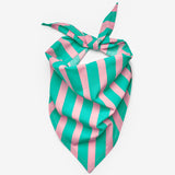 Mint  Çizgi Desenli Çocuk Üçgen Fular