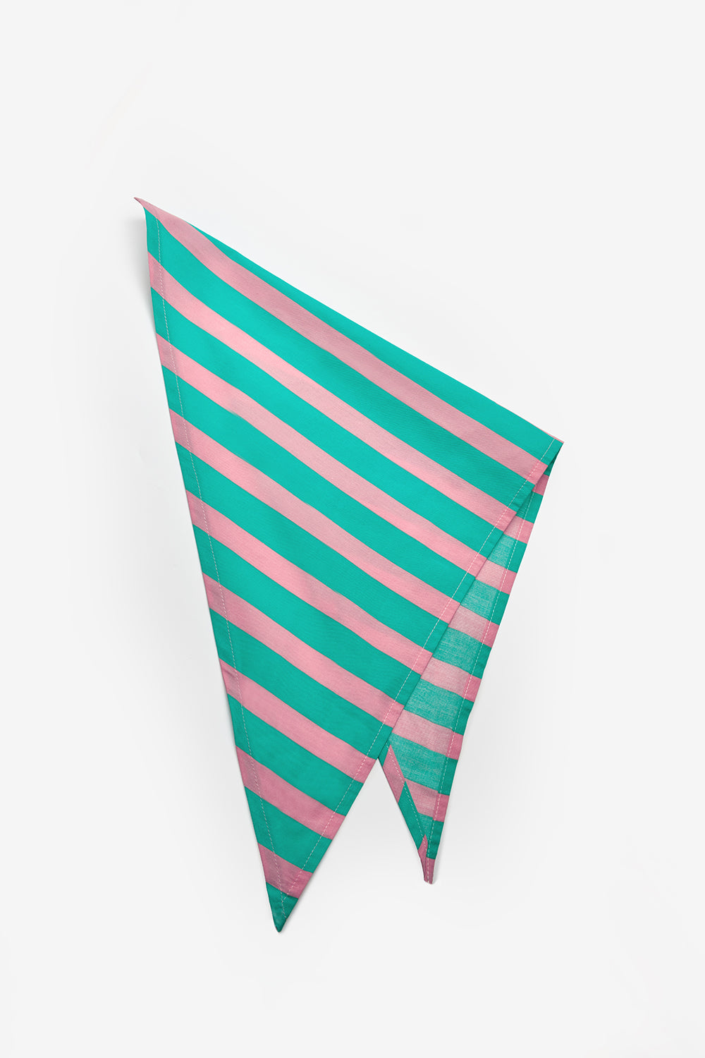 Mint  Çizgi Desenli Çocuk Üçgen Fular