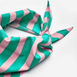 Mint  Çizgi Desenli Çocuk Üçgen Fular