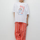 Kırmızı Baskılı Çizgi Desenli Çocuk Tişört Pantolon Takım - Edna