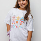 Lila Baskılı Çizgi Desenli Çocuk Tişört Pantolon Takım - Edna