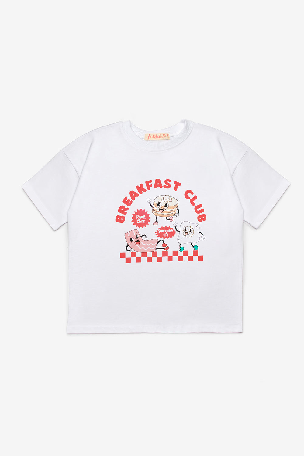 Kırmızı Baskılı Dama Desenli Çocuk Tişört Pantolon Takım - Lucia