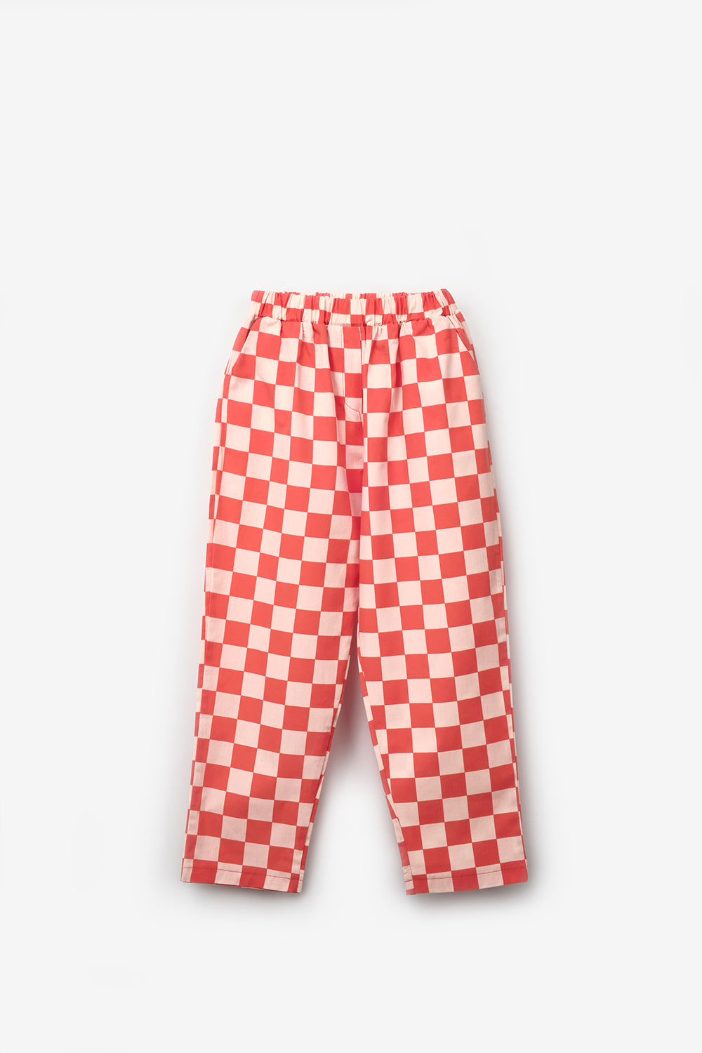 Kırmızı Baskılı Dama Desenli Çocuk Tişört Pantolon Takım - Lucia