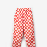 Kırmızı Baskılı Dama Desenli Çocuk Tişört Pantolon Takım - Lucia