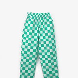 Mint Baskılı Dama Desenli Çocuk Tişört Pantolon Takım - Lucia