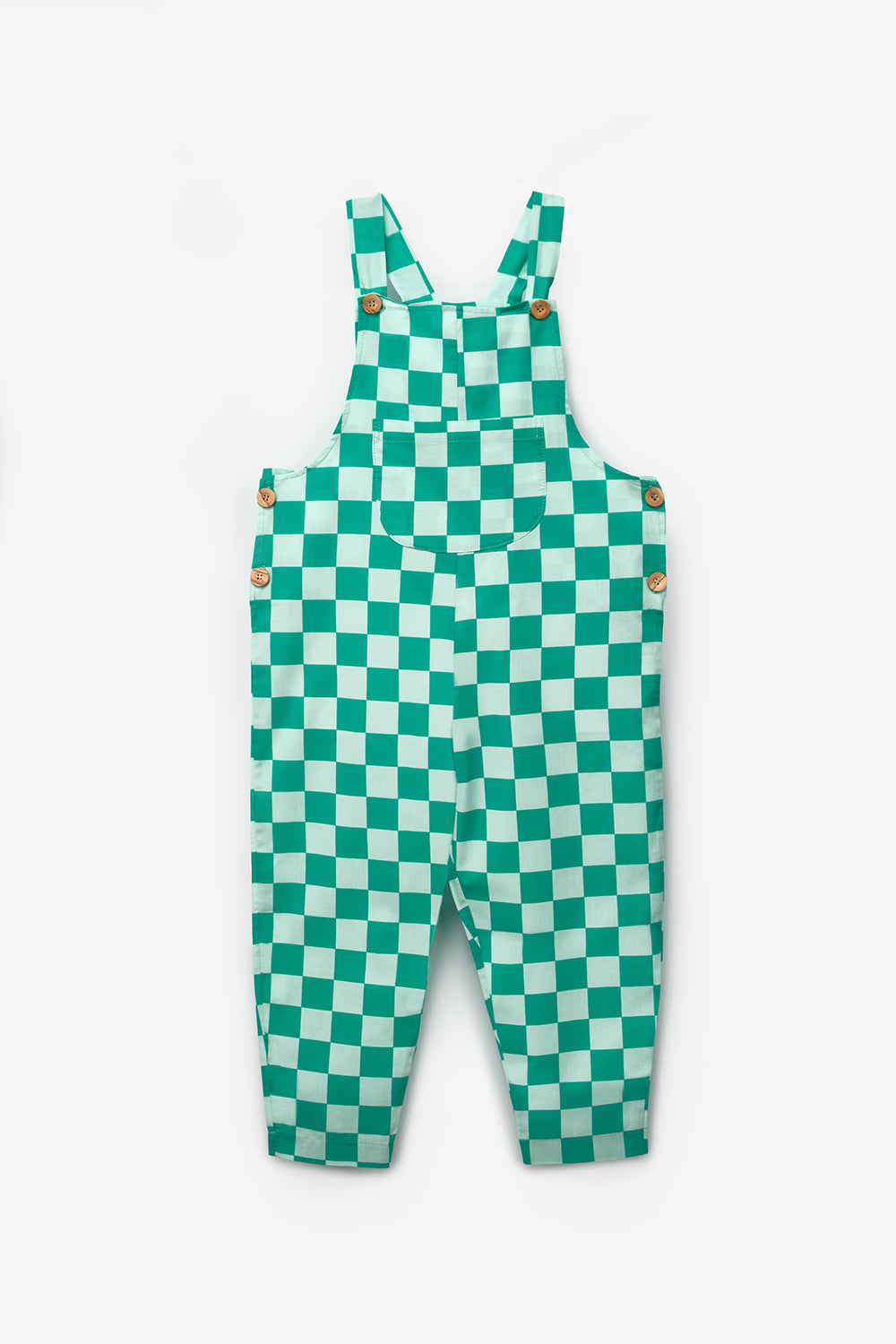 Mint  Dama Desenli Cep Detaylı Çocuk Salopet