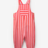 Kırmızı Çizgi Desenli Cep Detaylı Çocuk Salopet