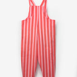 Kırmızı Çizgi Desenli Cep Detaylı Çocuk Salopet