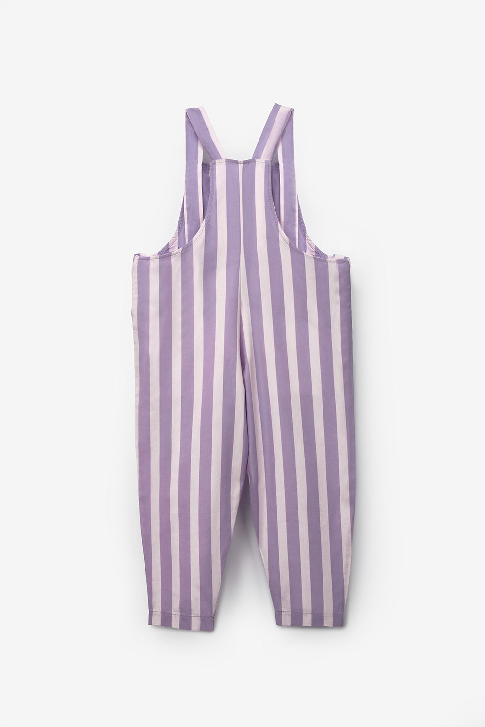 Lila  Çizgi Desenli Cep Detaylı Çocuk Salopet