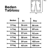 Lila Çizgi Desenli Cep Detaylı Çocuk Salopet
