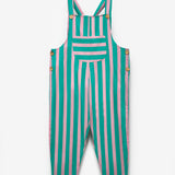 Mint  Çizgi Desenli Cep Detaylı Çocuk Salopet