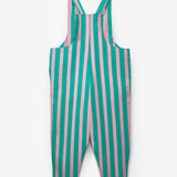 Mint  Çizgi Desenli Cep Detaylı Çocuk Salopet