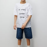 Beyaz  Motto Baskılı Çocuk Tişört