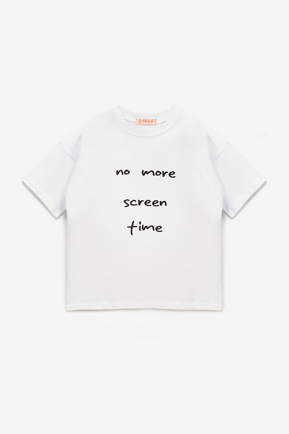 Beyaz  Motto Baskılı Çocuk Tişört
