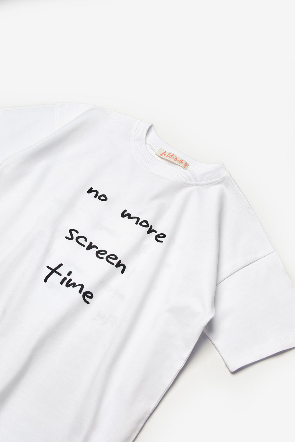 Beyaz  Motto Baskılı Çocuk Tişört