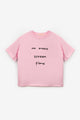Pink Motto Print Kids' T-shirt 