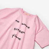 Pembe  Motto Baskılı Çocuk Tişört